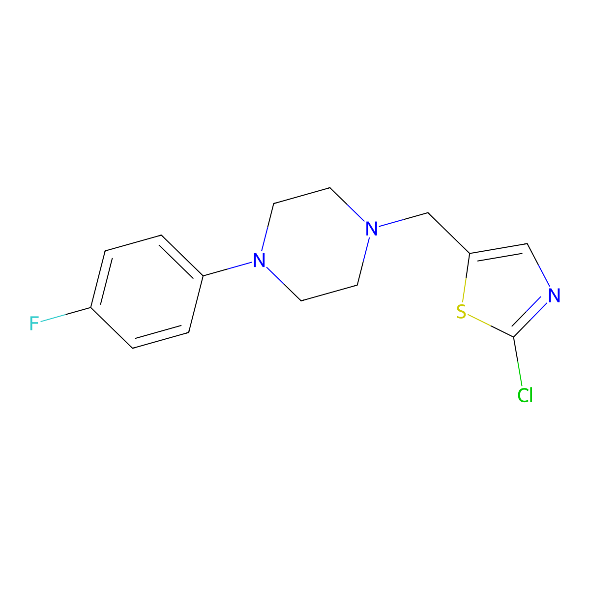 1-[(2-Chloro-1,3-thiazol-5-yl)methyl]-4-(4-fluorophenyl)piperazine molecular structure, CAS 478260-05-8