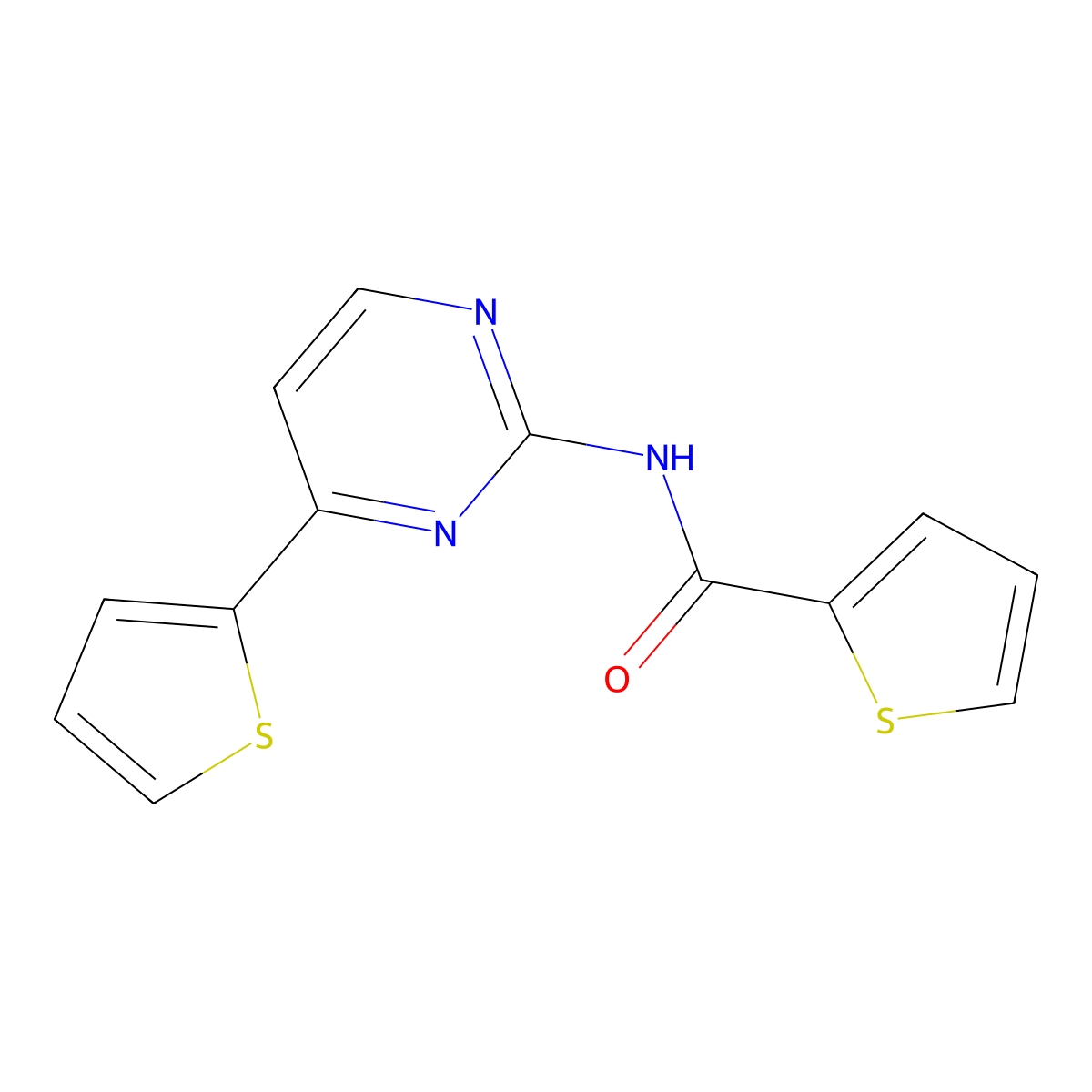N-[4-(2-thienyl)-2-pyrimidinyl]-2-thiophenecarboxamide molecular structure, CAS 478260-07-0