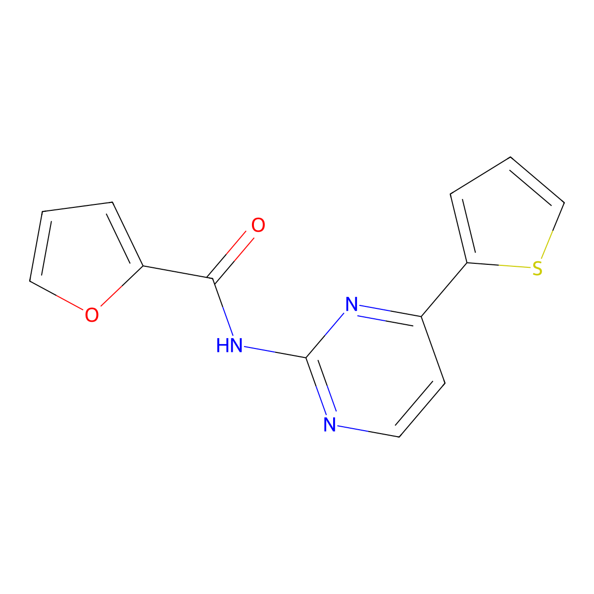 N-[4-(2-thienyl)-2-pyrimidinyl]-2-furamide molecular structure, CAS 478260-08-1