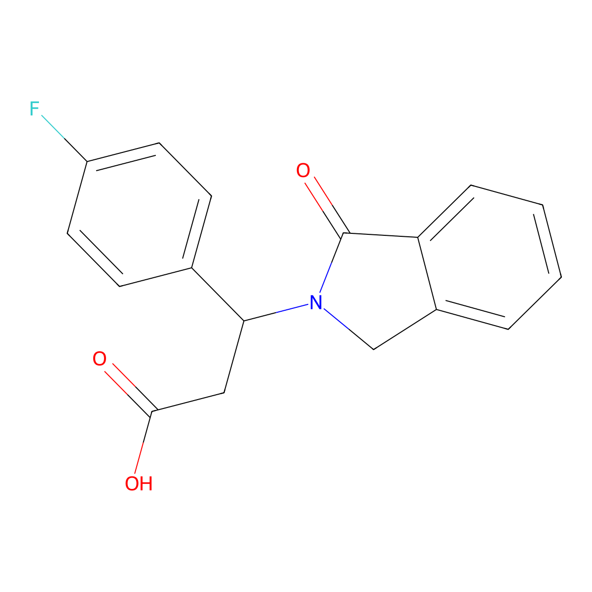 3-(4-fluorophenyl)-3-(1-oxo-1,3-dihydro-2H-isoindol-2-yl)propanoic acid molecular structure, CAS 478260-10-5