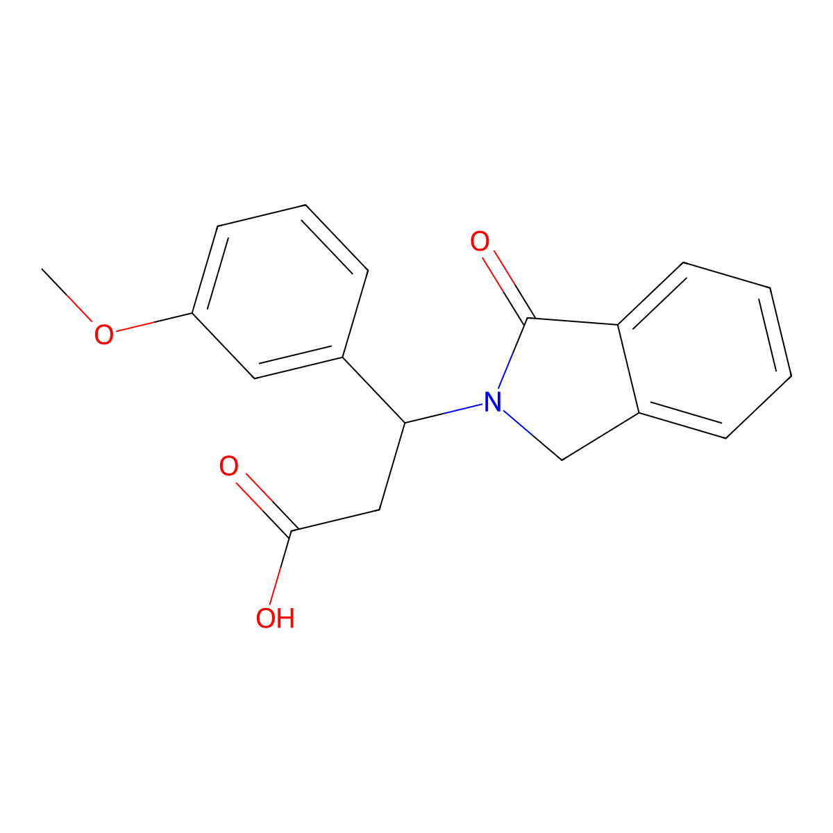 3-(3-methoxyphenyl)-3-(1-oxo-1,3-dihydro-2H-isoindol-2-yl)propanoic acid molecular structure, CAS 478260-11-6