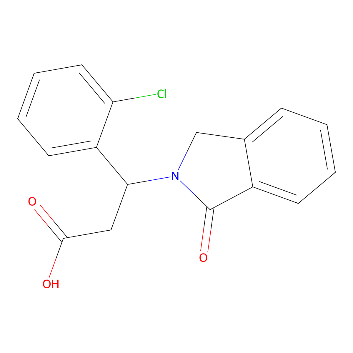 3-(2-chlorophenyl)-3-(1-oxo-1,3-dihydro-2H-isoindol-2-yl)propanoic acid molecular structure, CAS 478260-12-7