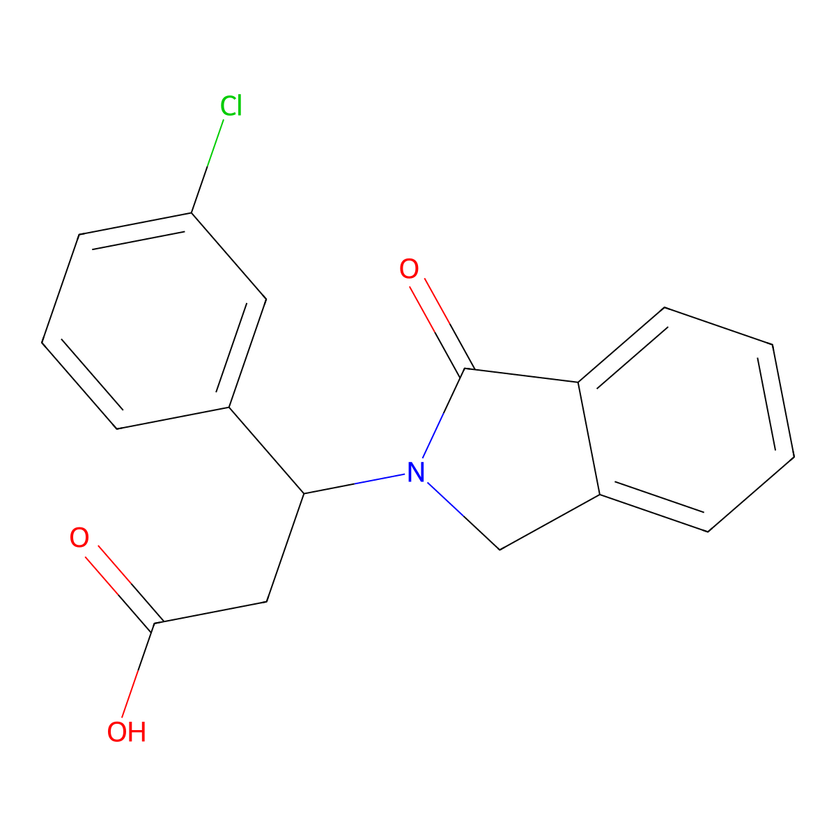 3-(3-chlorophenyl)-3-(1-oxo-1,3-dihydro-2H-isoindol-2-yl)propanoic acid molecular structure, CAS 478260-13-8