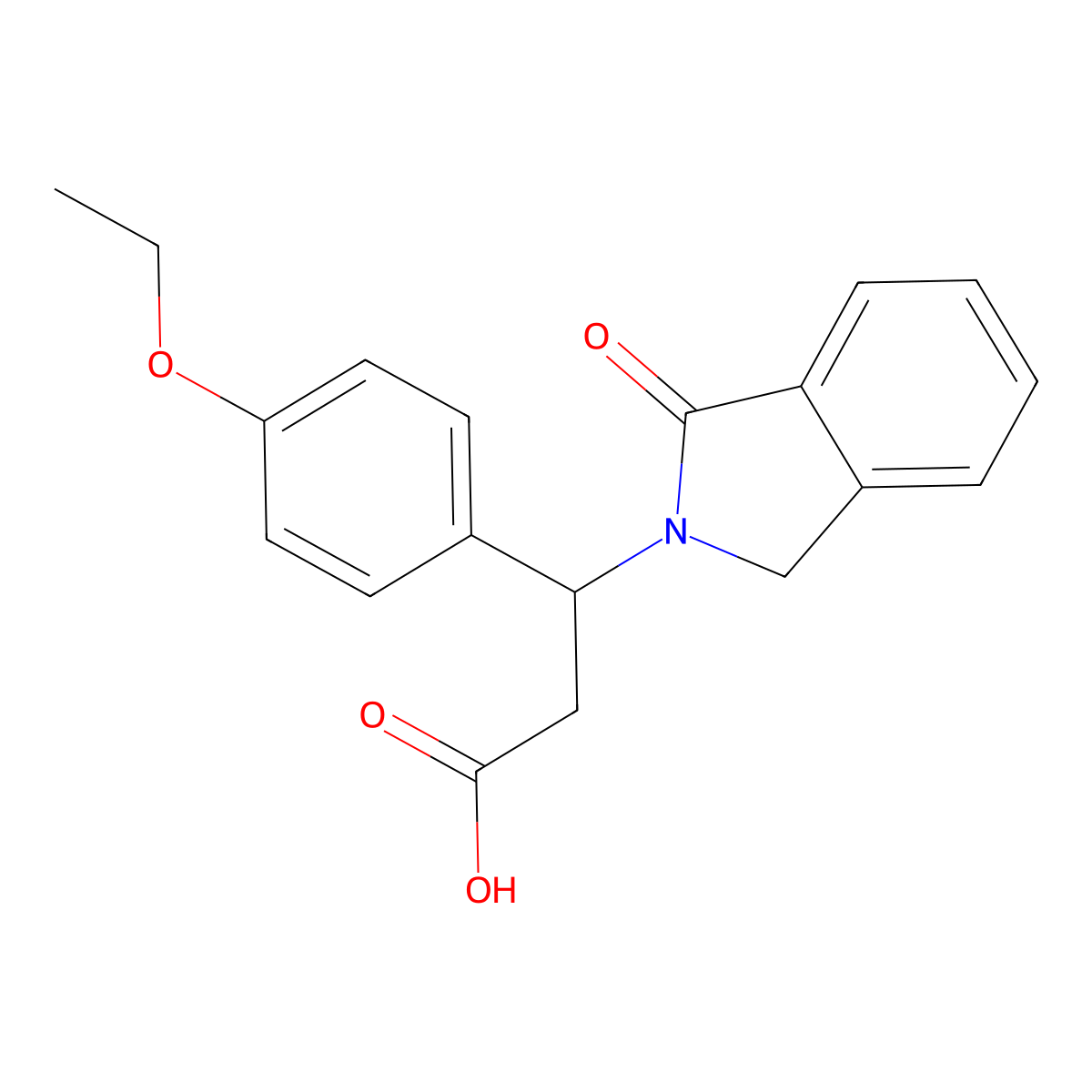 3-(4-ethoxyphenyl)-3-(1-oxo-1,3-dihydro-2H-isoindol-2-yl)propanoic acid molecular structure, CAS 478260-16-1