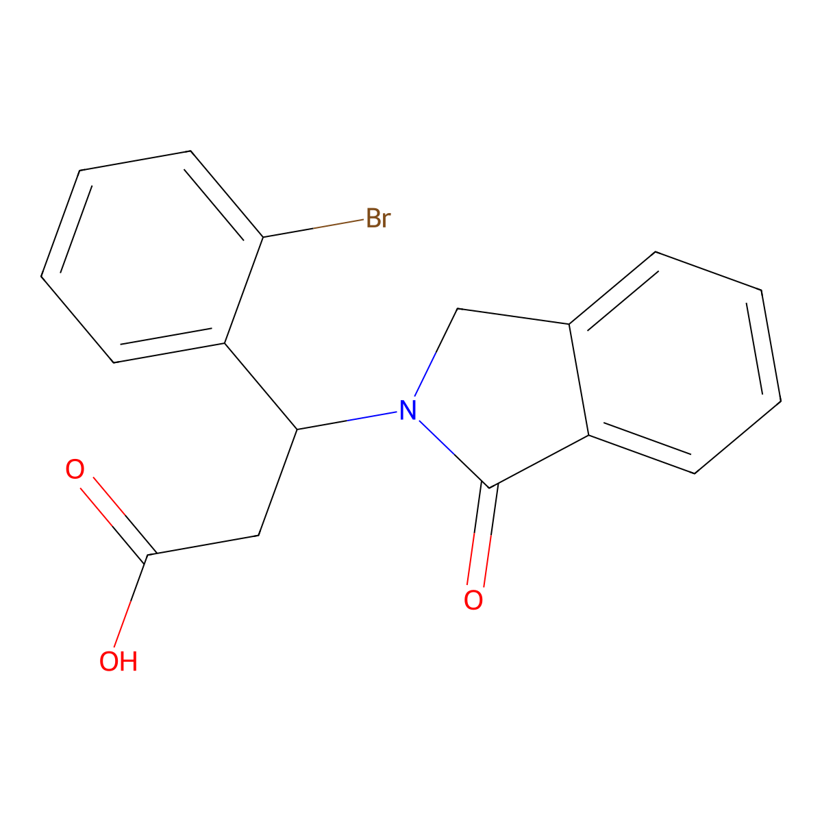 3-(2-bromophenyl)-3-(1-oxo-1,3-dihydro-2H-isoindol-2-yl)propanoic acid molecular structure, CAS 478260-17-2