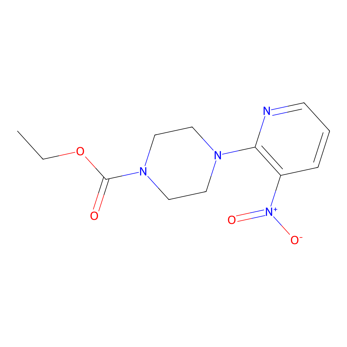 Ethyl 4-(3-nitropyridin-2-yl)piperazine-1-carboxylate molecular structure, CAS 478260-18-3