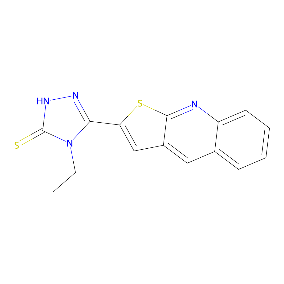4-ethyl-5-thieno[2,3-b]quinolin-2-yl-4H-1,2,4-triazole-3-thiol molecular structure, CAS 478260-35-4
