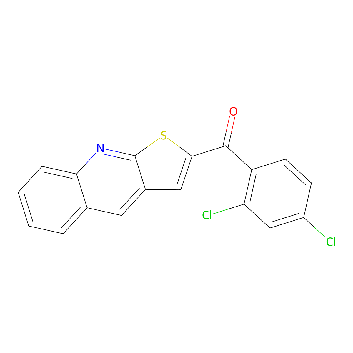 (2,4-Dichlorophenyl)(thieno[2,3-b]quinolin-2-yl)methanone molecular structure, CAS 478260-42-3