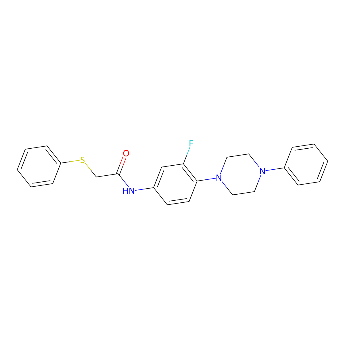 N-[3-fluoro-4-(4-phenylpiperazino)phenyl]-2-(phenylsulfanyl)acetamide molecular structure, CAS 478260-48-9