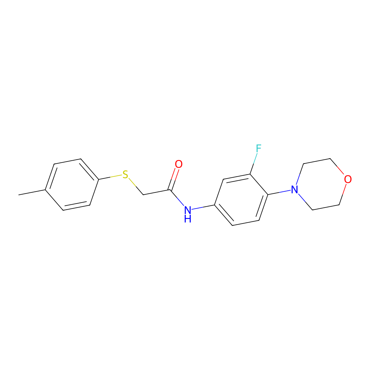 N-(3-fluoro-4-morpholinophenyl)-2-[(4-methylphenyl)sulfanyl]acetamide molecular structure, CAS 478260-51-4