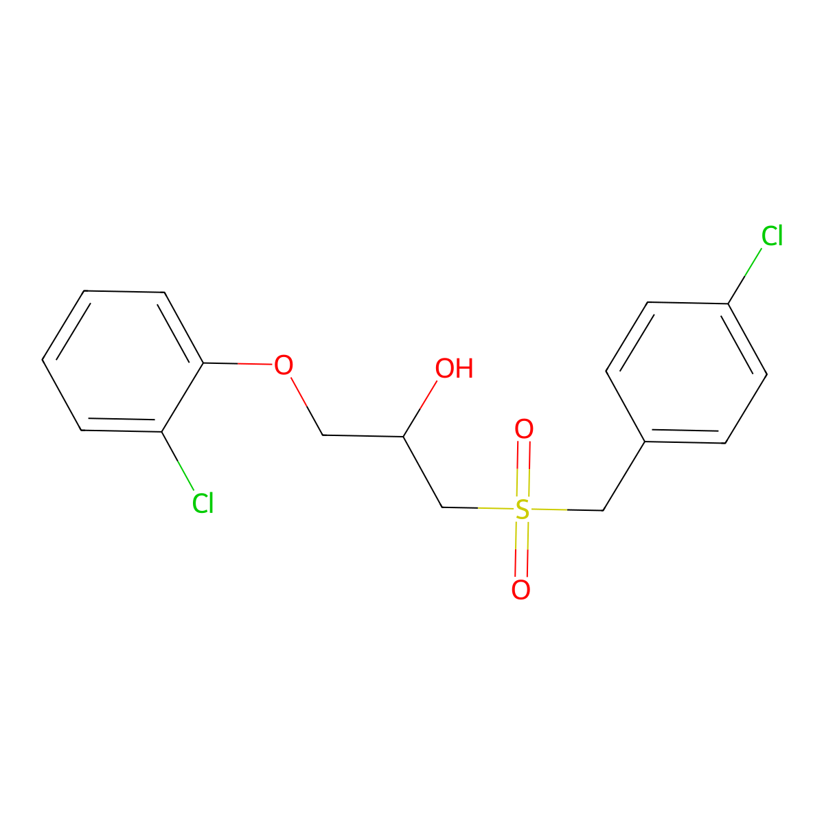 1-[(4-Chlorobenzyl)sulfonyl]-3-(2-chlorophenoxy)-2-propanol molecular structure, CAS 478260-52-5