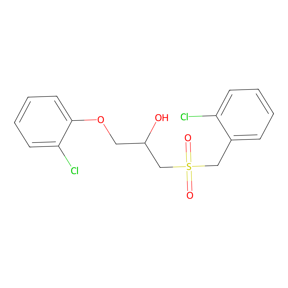 1-[(2-Chlorobenzyl)sulfonyl]-3-(2-chlorophenoxy)-2-propanol molecular structure, CAS 478260-53-6