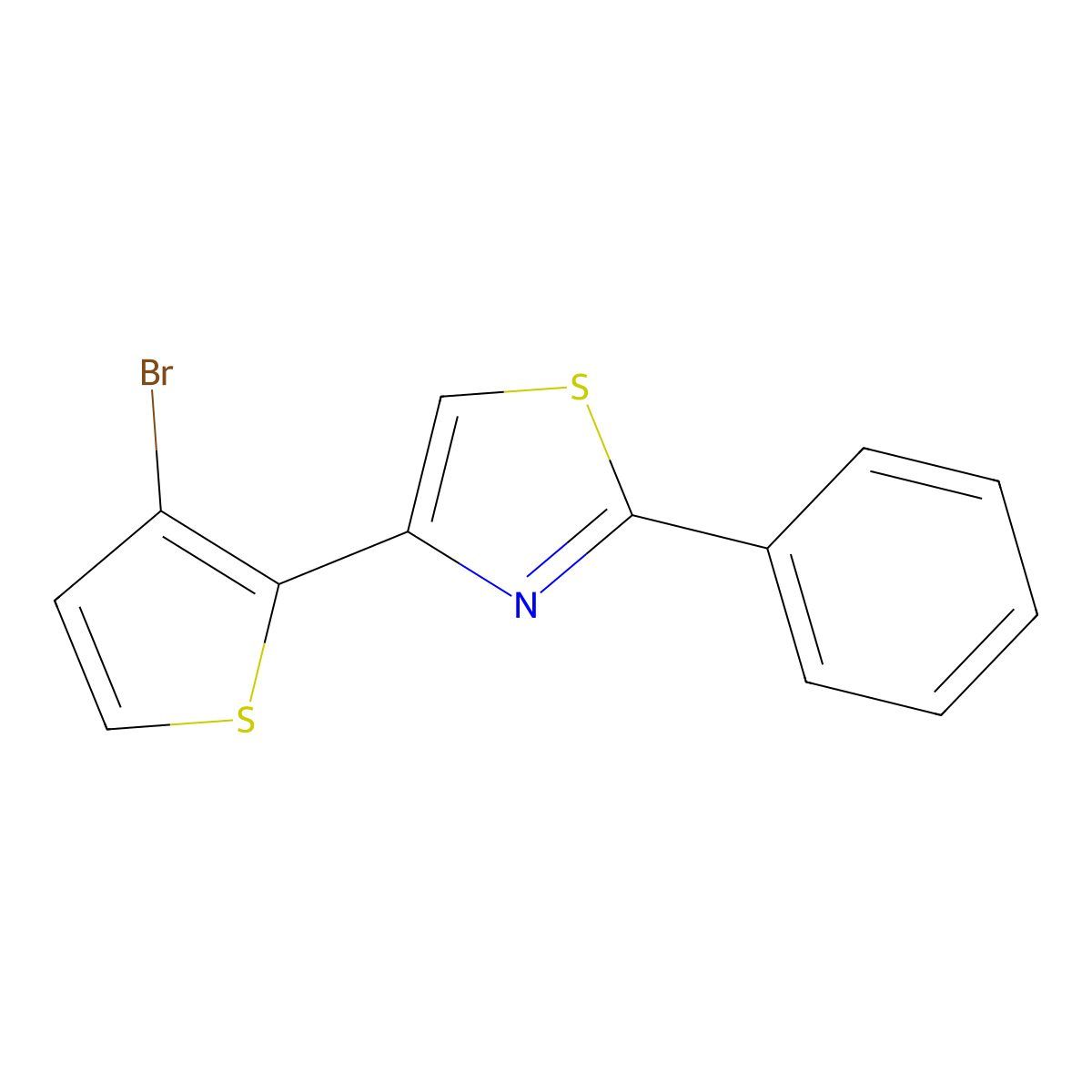 4-(3-Bromothiophen-2-yl)-2-phenyl-1,3-thiazole molecular structure, CAS 478260-68-3