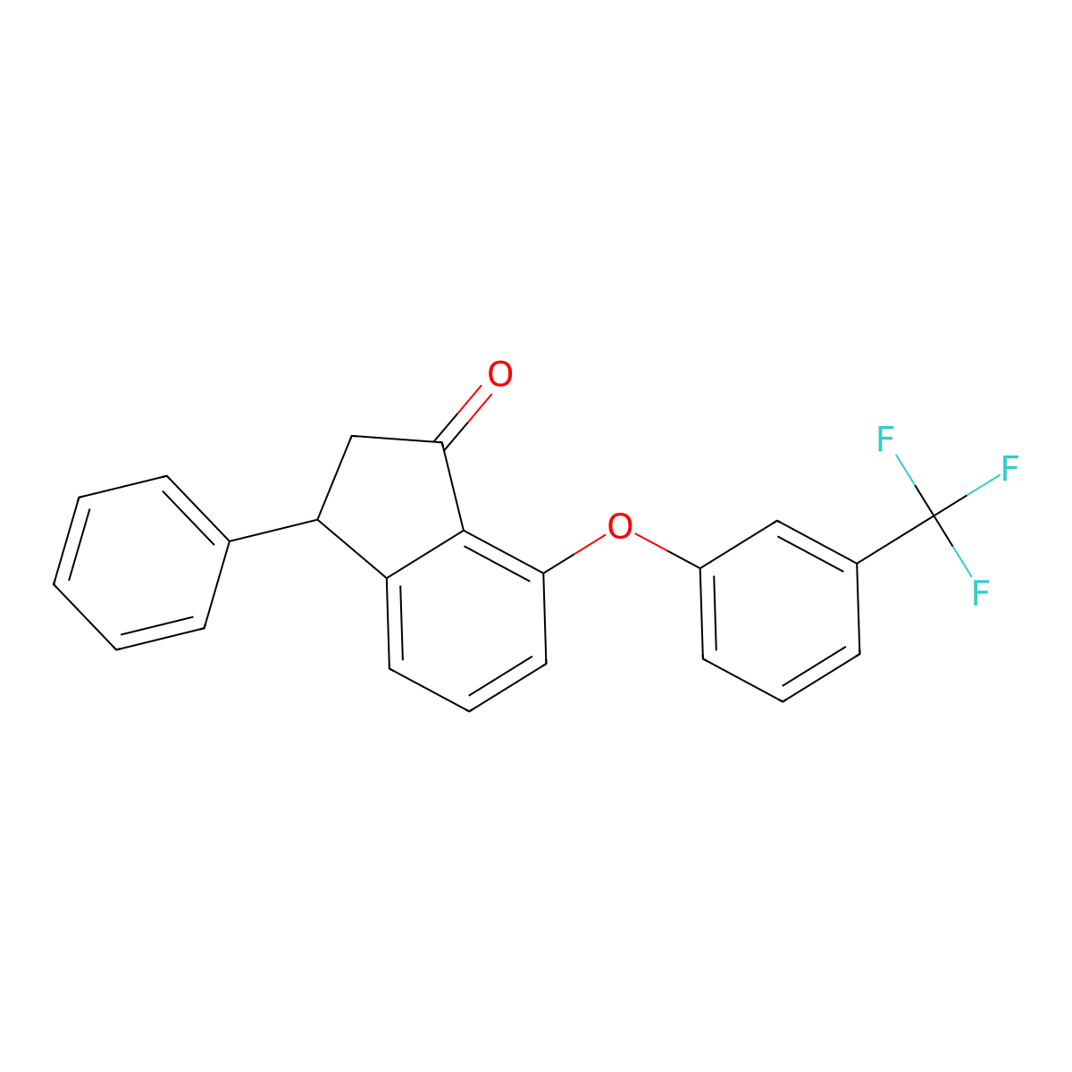3-Phenyl-7-[3-(trifluoromethyl)phenoxy]-1-indanone molecular structure, CAS 478260-70-7