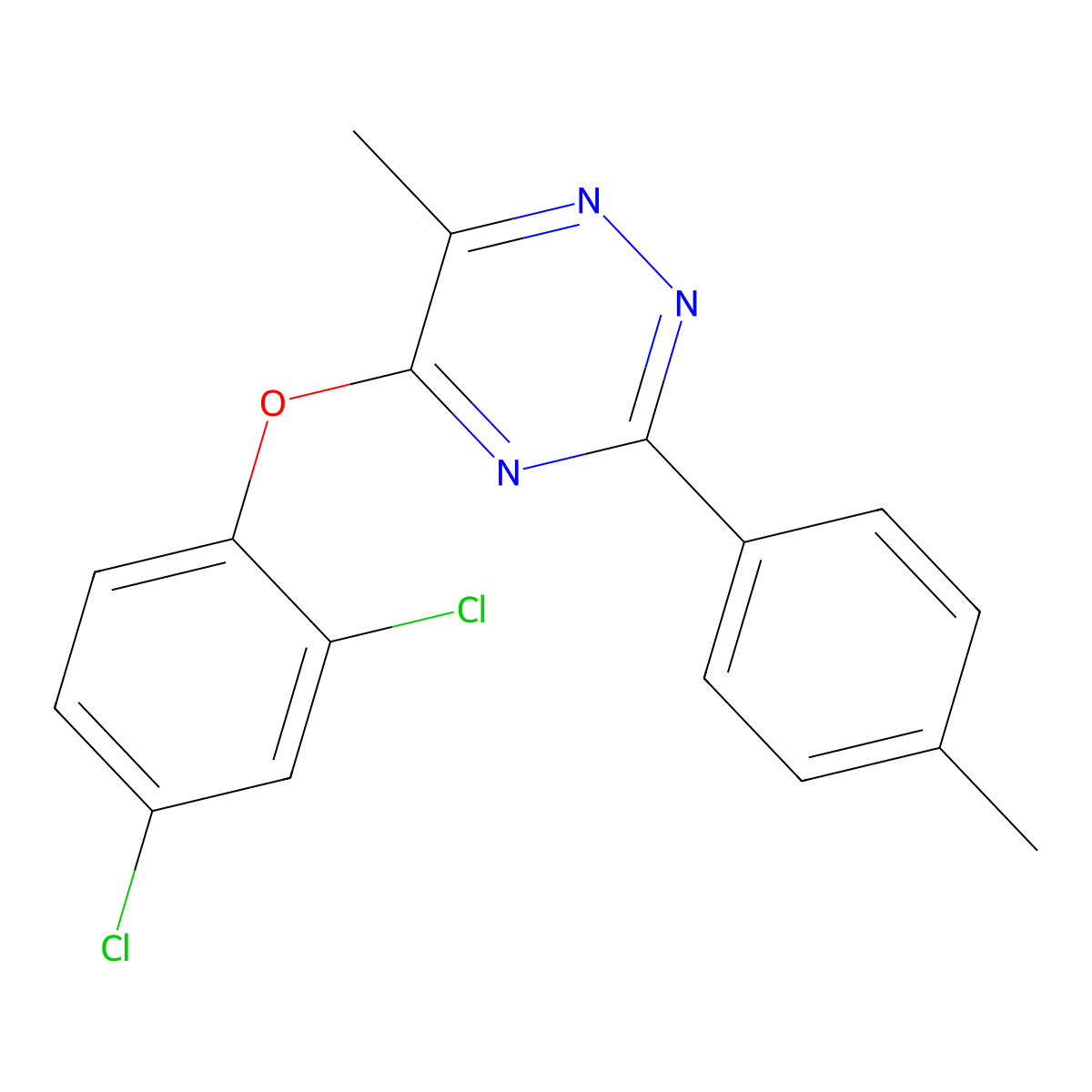 5-(2,4-Dichlorophenoxy)-6-methyl-3-(4-methylphenyl)-1,2,4-triazine molecular structure, CAS 478260-75-2
