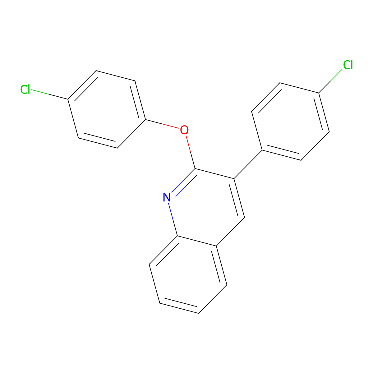 2-(4-Chlorophenoxy)-3-(4-chlorophenyl)quinoline molecular structure, CAS 478260-77-4
