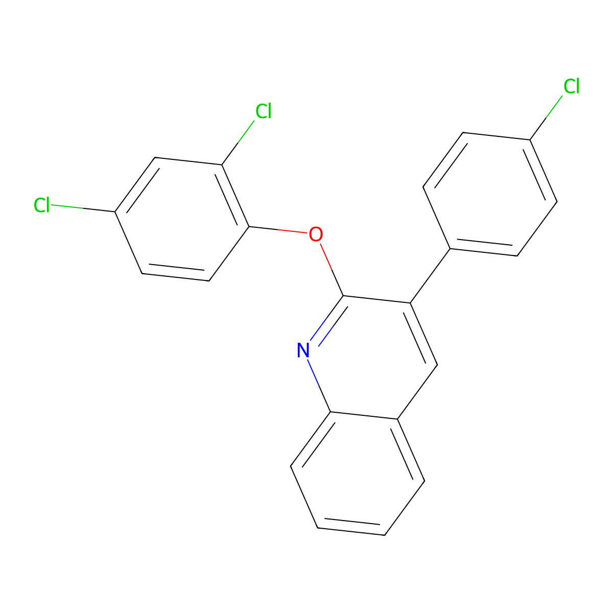 3-(4-Chlorophenyl)-2-(2,4-dichlorophenoxy)quinoline molecular structure, CAS 478260-78-5