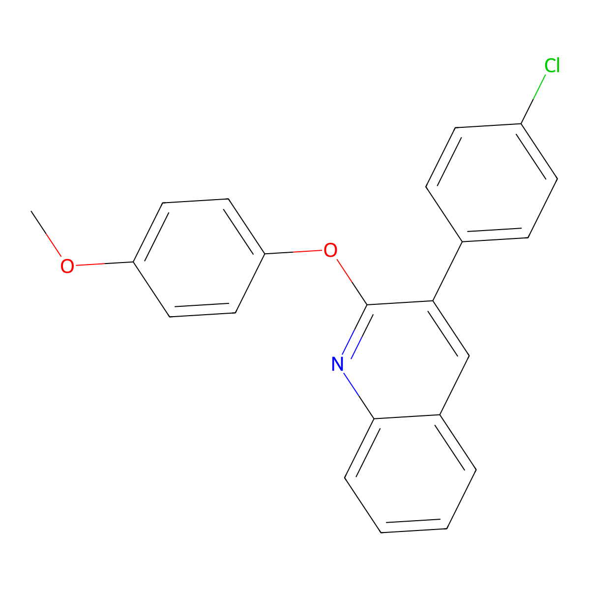 3-(4-Chlorophenyl)-2-(4-methoxyphenoxy)quinoline molecular structure, CAS 478260-79-6