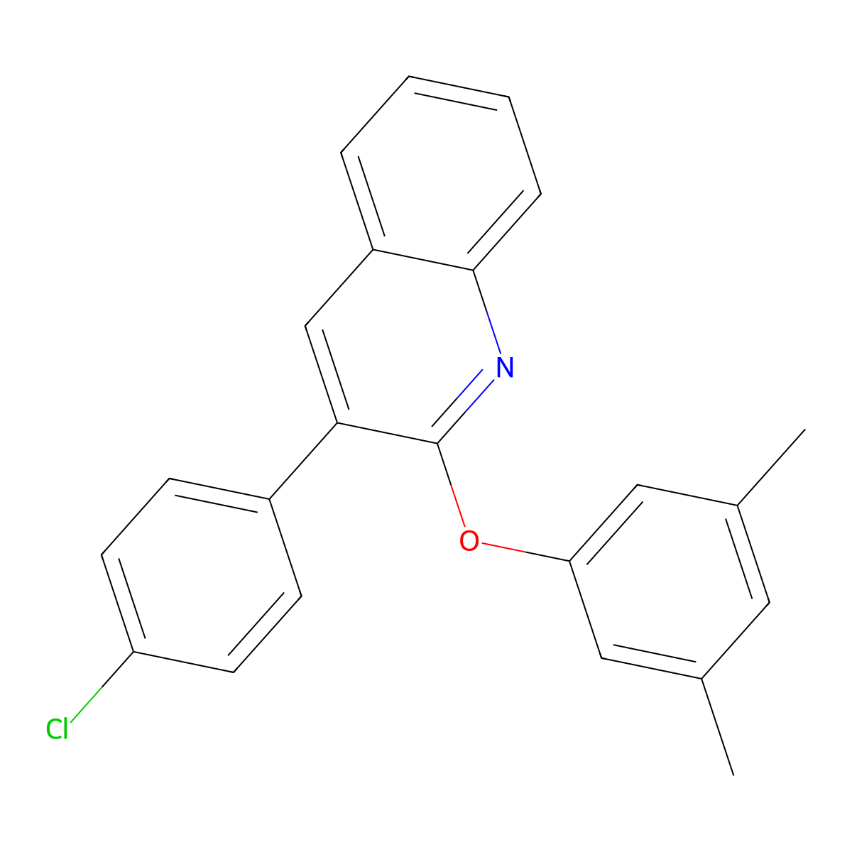 3-(4-Chlorophenyl)-2-(3,5-dimethylphenoxy)quinoline molecular structure, CAS 478260-82-1