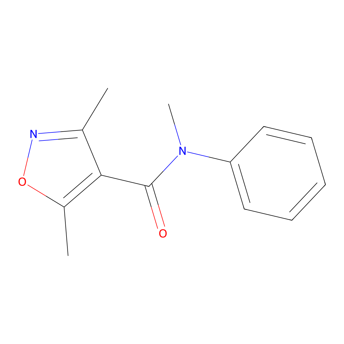 N,3,5-trimethyl-N-phenyl-4-isoxazolecarboxamide molecular structure, CAS 478260-85-4