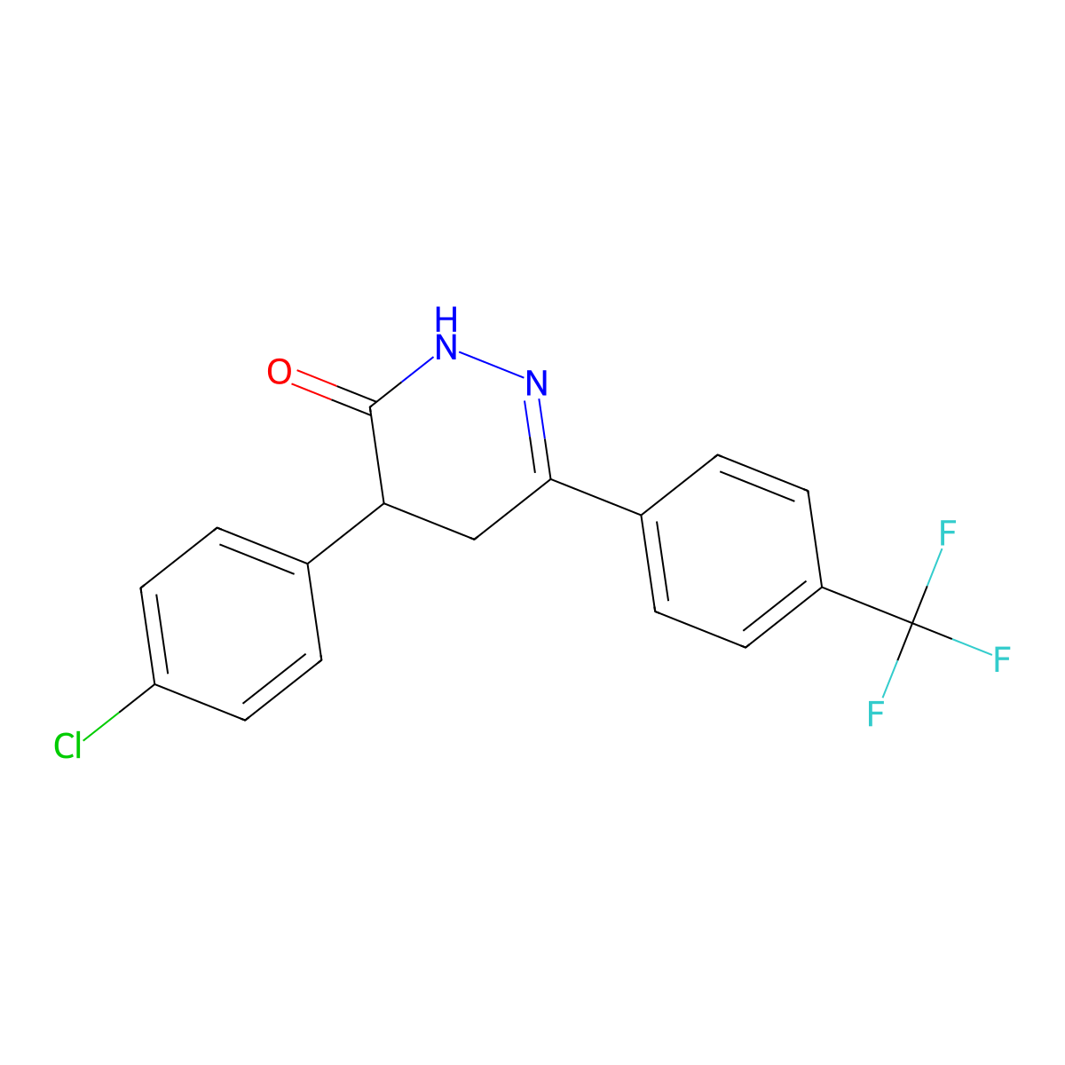 4-(4-chlorophenyl)-6-[4-(trifluoromethyl)phenyl]-4,5-dihydro-3(2H)-pyridazinone molecular structure, CAS 478260-86-5