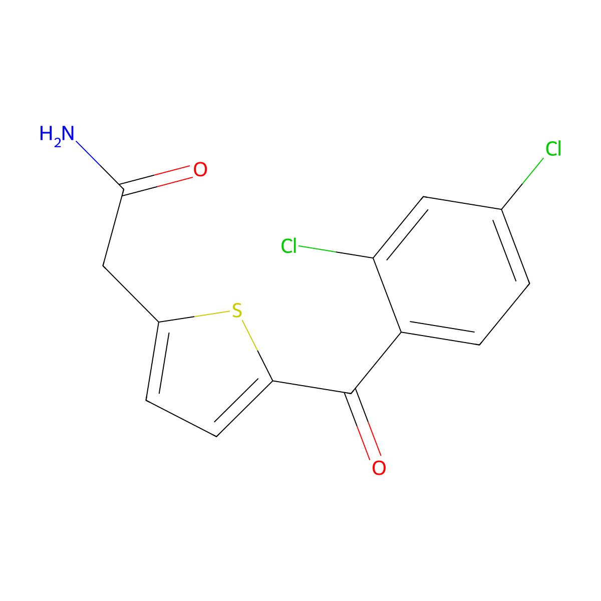 2-[5-(2,4-Dichlorobenzoyl)thiophen-2-yl]acetamide molecular structure, CAS 478260-93-4