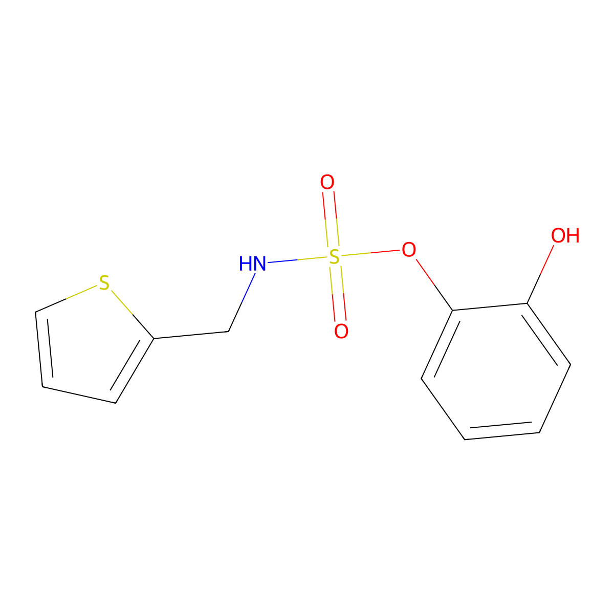 2-hydroxyphenyl-N-(2-thienylmethyl)sulfamate molecular structure, CAS 478260-95-6