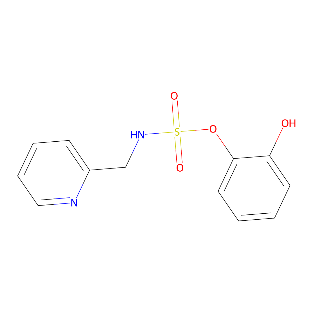 2-hydroxyphenyl-N-(2-pyridinylmethyl)sulfamate molecular structure, CAS 478260-96-7