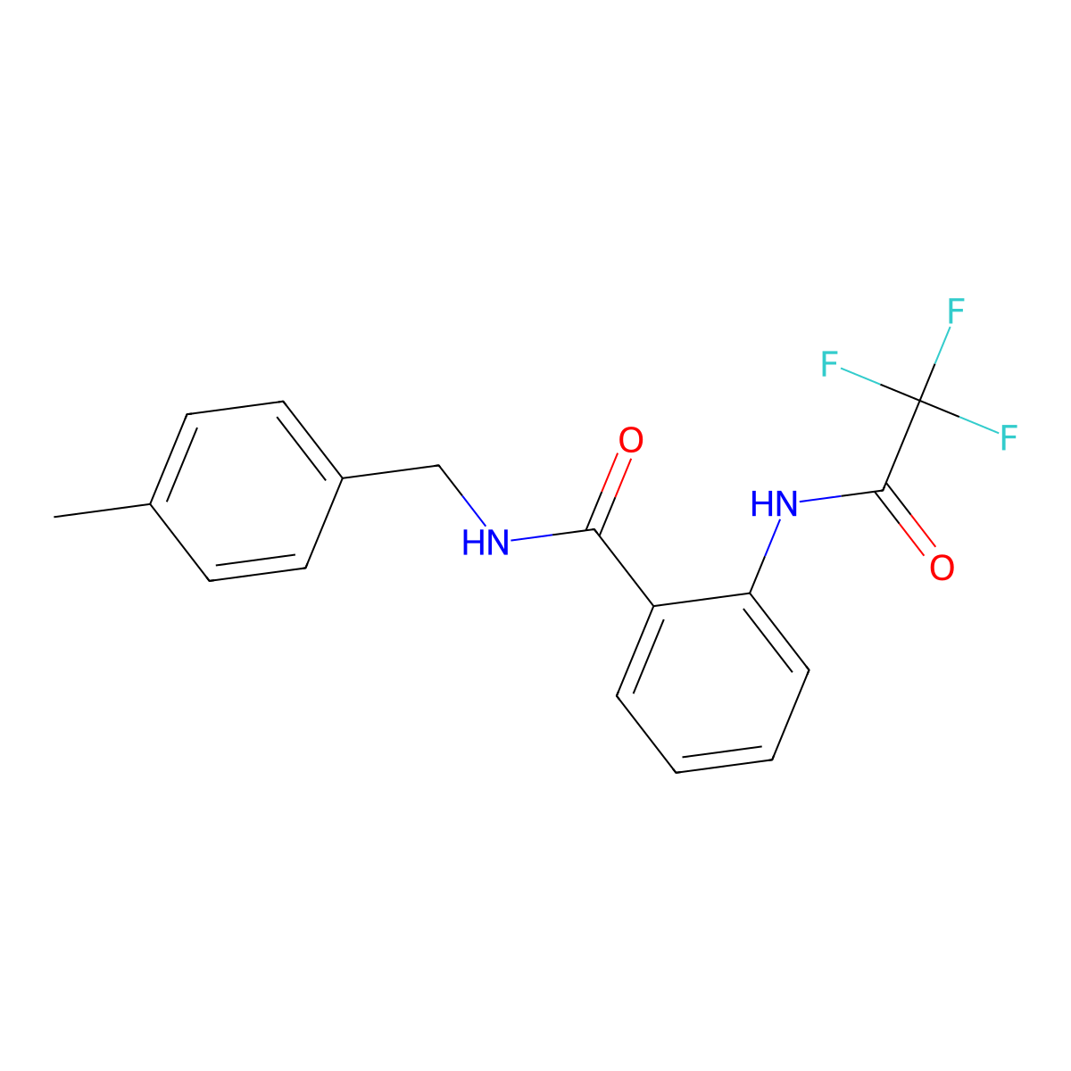 N-(4-Methylbenzyl)-2-((2,2,2-trifluoroacetyl)amino)benzenecarboxamide molecular structure, CAS 478261-00-6