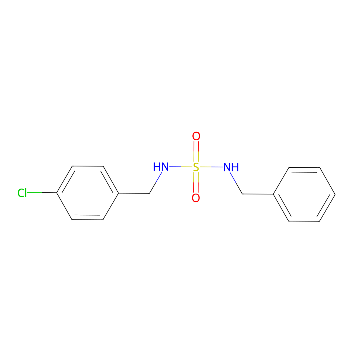 N-benzyl-N'-(4-chlorobenzyl)sulfamide molecular structure, CAS 478261-03-9