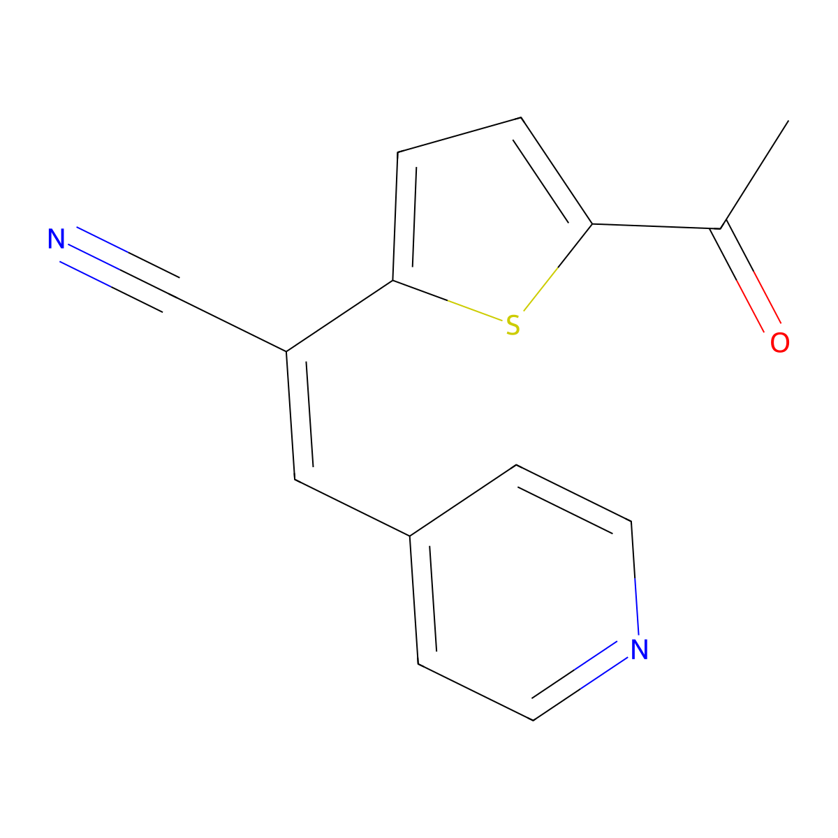 2-(5-Acetyl-2-thienyl)-3-(4-pyridinyl)acrylonitrile molecular structure, CAS 478261-05-1