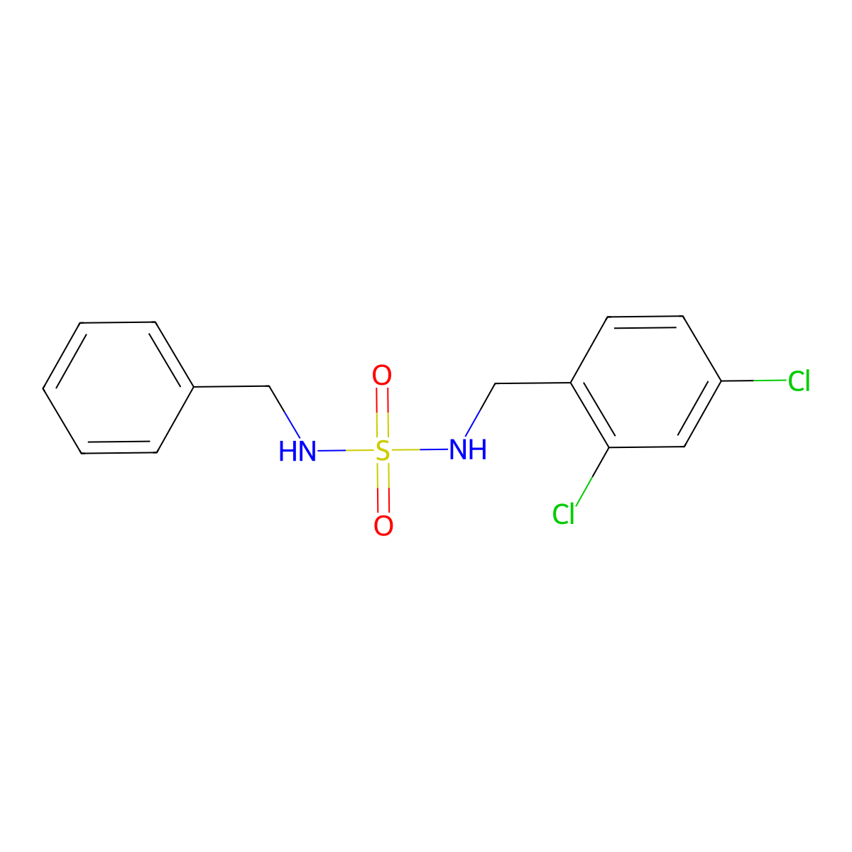 N-benzyl-N'-(2,4-dichlorobenzyl)sulfamide molecular structure, CAS 478261-07-3