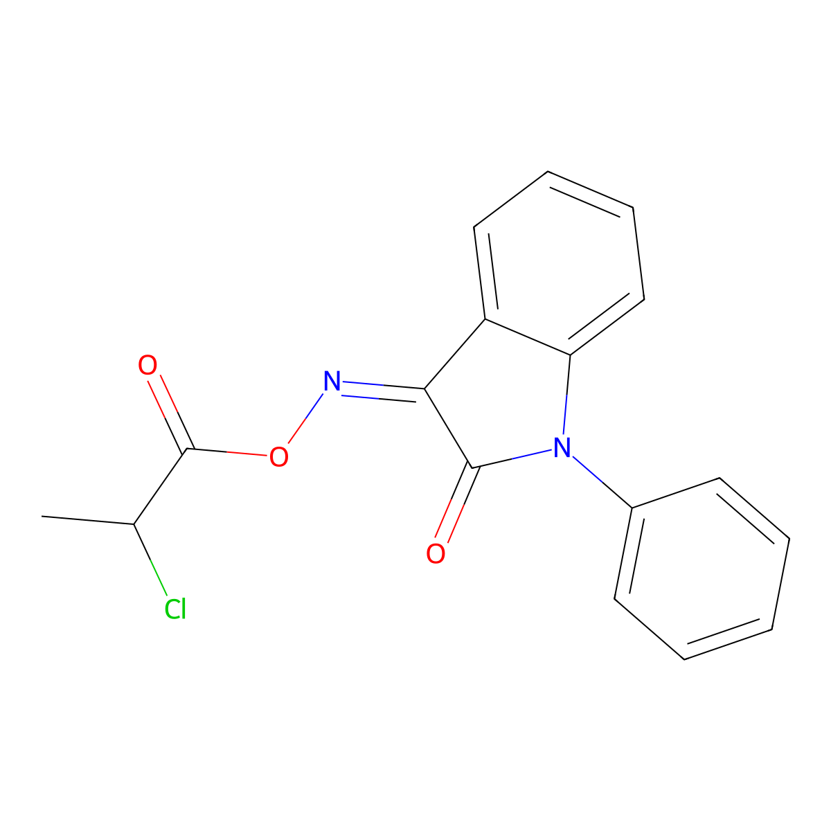 [(Z)-(2-oxo-1-phenylindol-3-ylidene)amino] 2-chloropropanoate molecular structure, CAS 478261-23-3