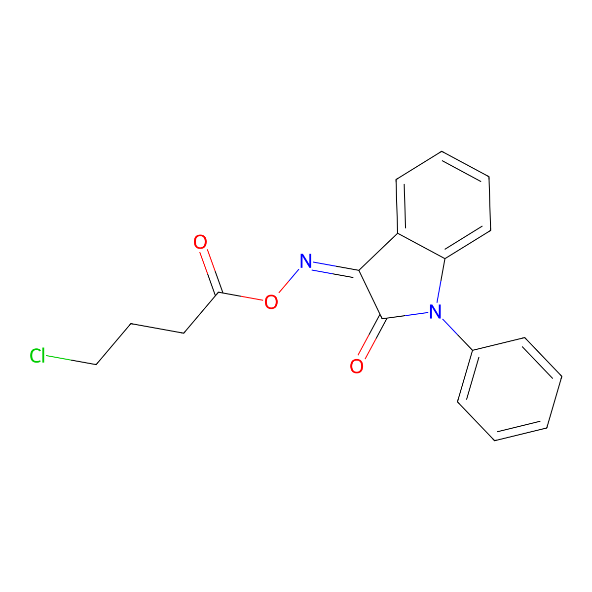 3-{[(4-chlorobutanoyl)oxy]imino}-1-phenyl-1,3-dihydro-2H-indol-2-one molecular structure, CAS 478261-24-4