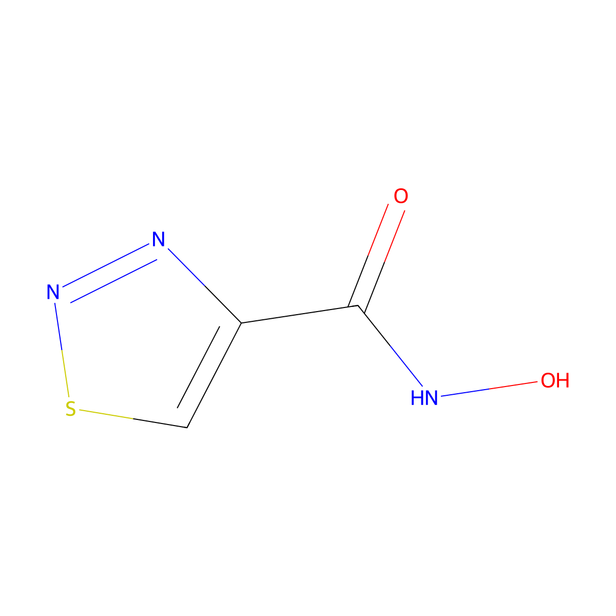 N-hydroxy-1,2,3-thiadiazole-4-carboxamide molecular structure, CAS 478261-51-7