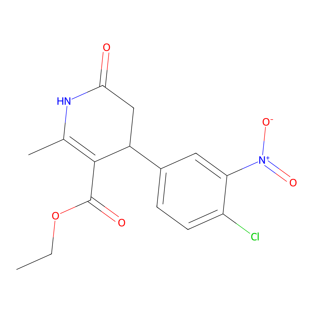 Ethyl 4-(4-chloro-3-nitrophenyl)-2-methyl-6-oxo-1,4,5,6-tetrahydro-3-pyridinecarboxylate molecular structure, CAS 478261-59-5