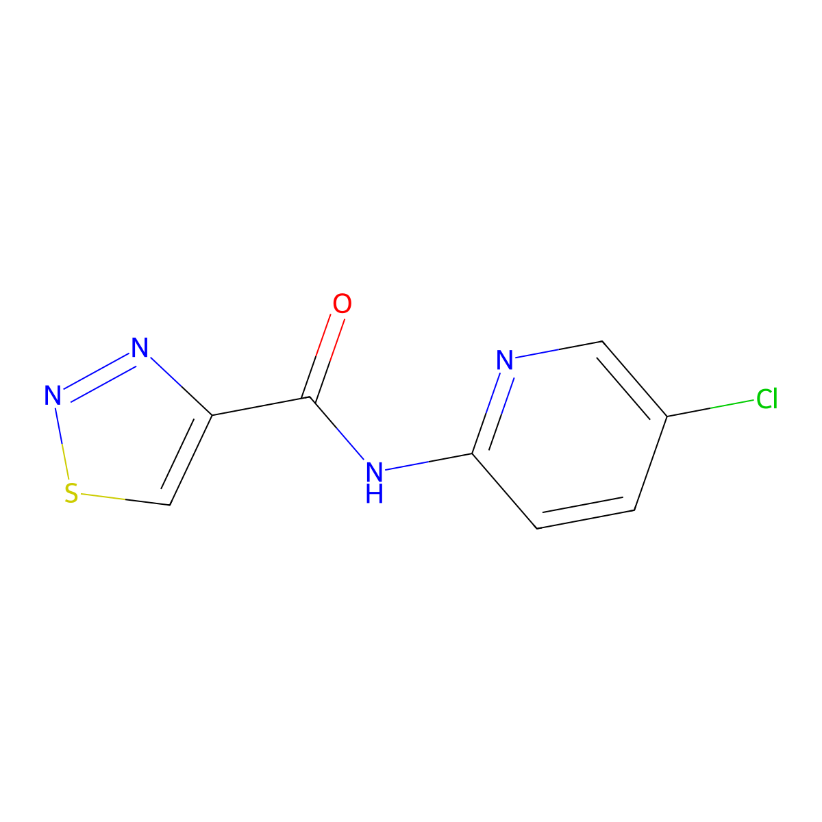 N-(5-chloro-2-pyridinyl)-1,2,3-thiadiazole-4-carboxamide molecular structure, CAS 478261-67-5