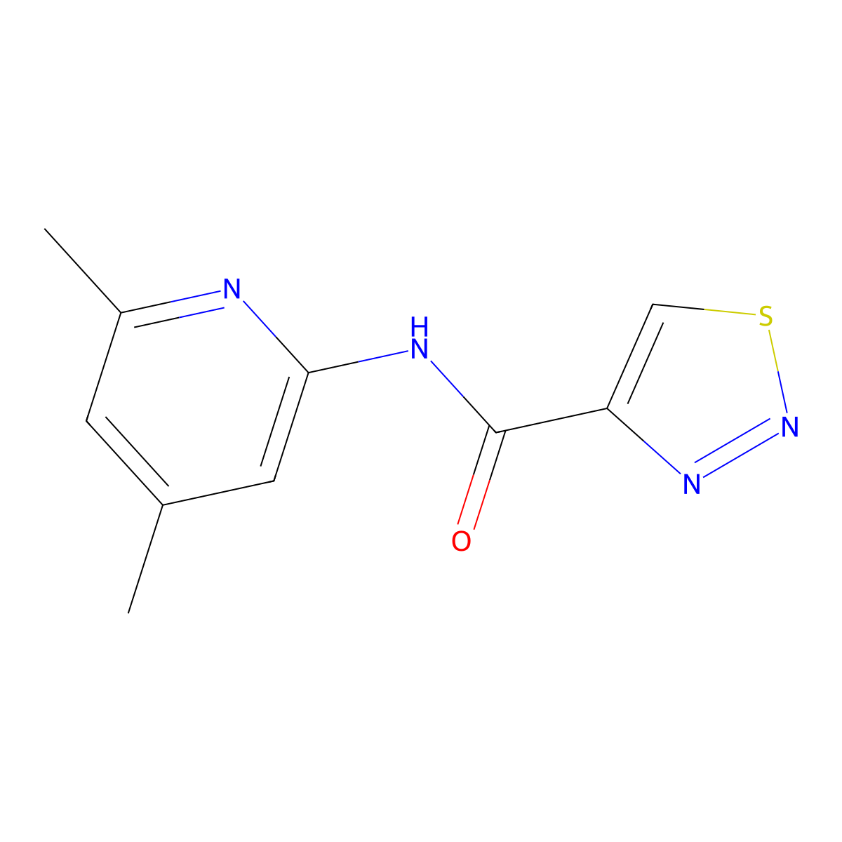 N-(4,6-dimethylpyridin-2-yl)-1,2,3-thiadiazole-4-carboxamide molecular structure, CAS 478261-74-4