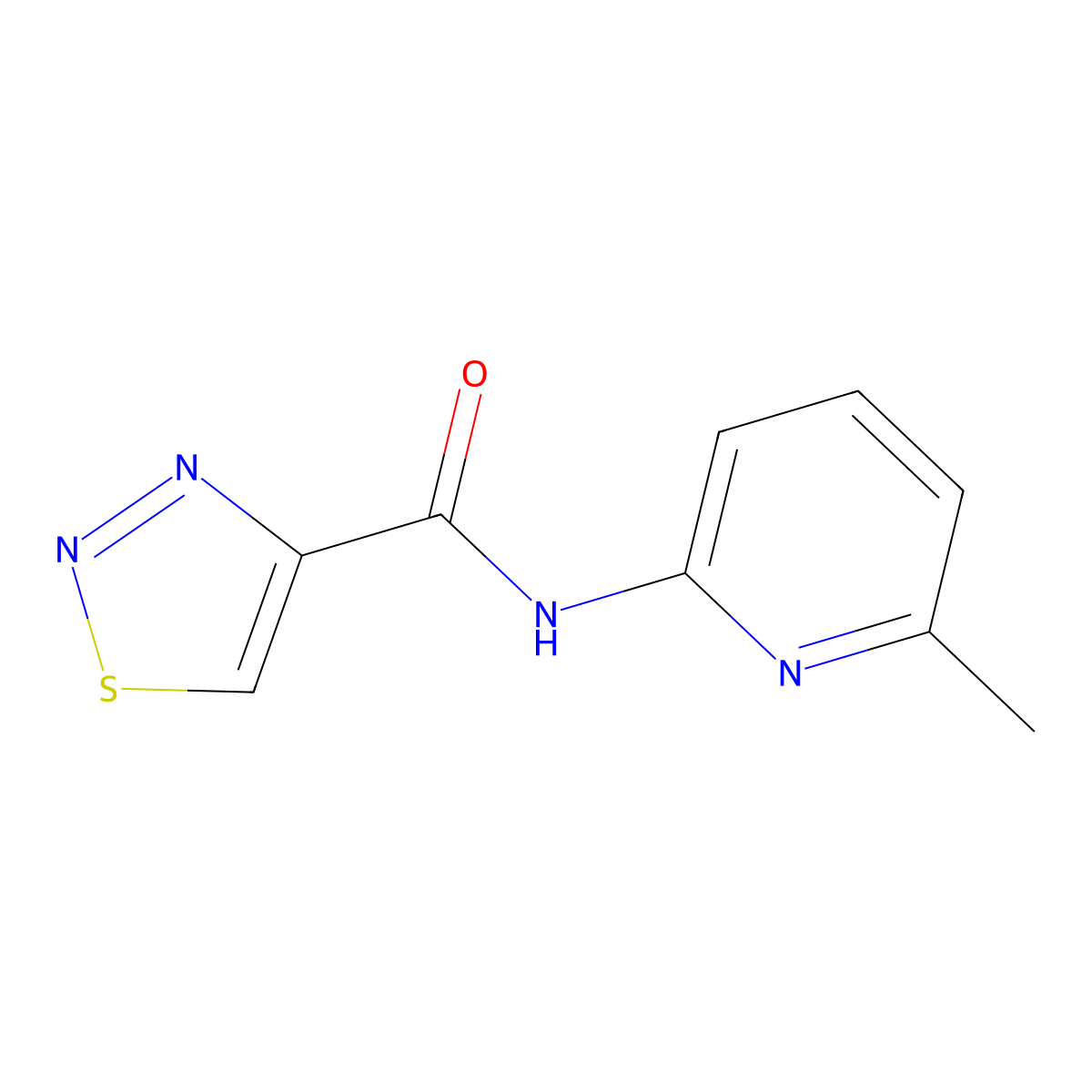 N-(6-methyl-2-pyridinyl)-1,2,3-thiadiazole-4-carboxamide molecular structure, CAS 478261-76-6