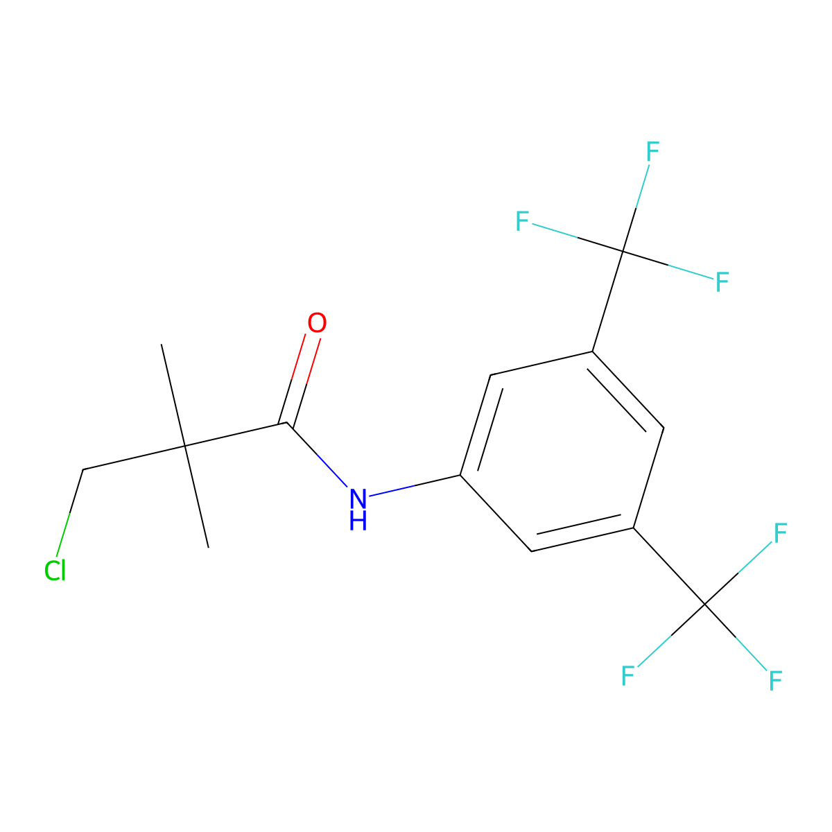N-[3,5-bis(trifluoromethyl)phenyl]-3-chloro-2,2-dimethylpropanamide molecular structure, CAS 478261-82-4