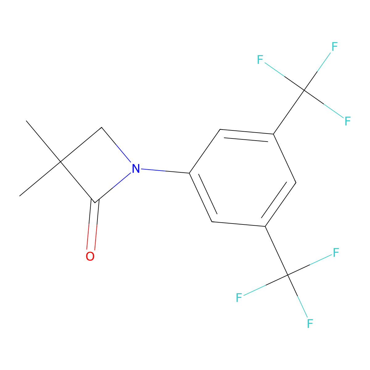 1-[3,5-Bis(trifluoromethyl)phenyl]-3,3-dimethylazetidin-2-one molecular structure, CAS 478261-83-5