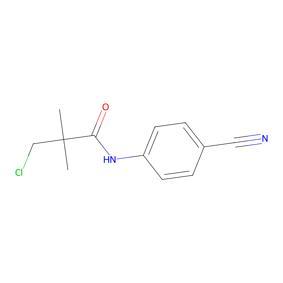 3-chloro-N-(4-cyanophenyl)-2,2-dimethylpropanamide molecular structure, CAS 478261-84-6