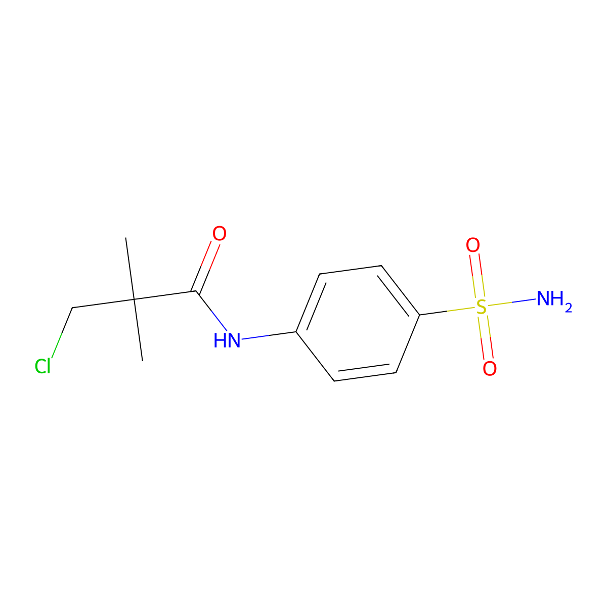 3-chloro-2,2-dimethyl-N-(4-sulfamoylphenyl)propanamide molecular structure, CAS 478261-89-1
