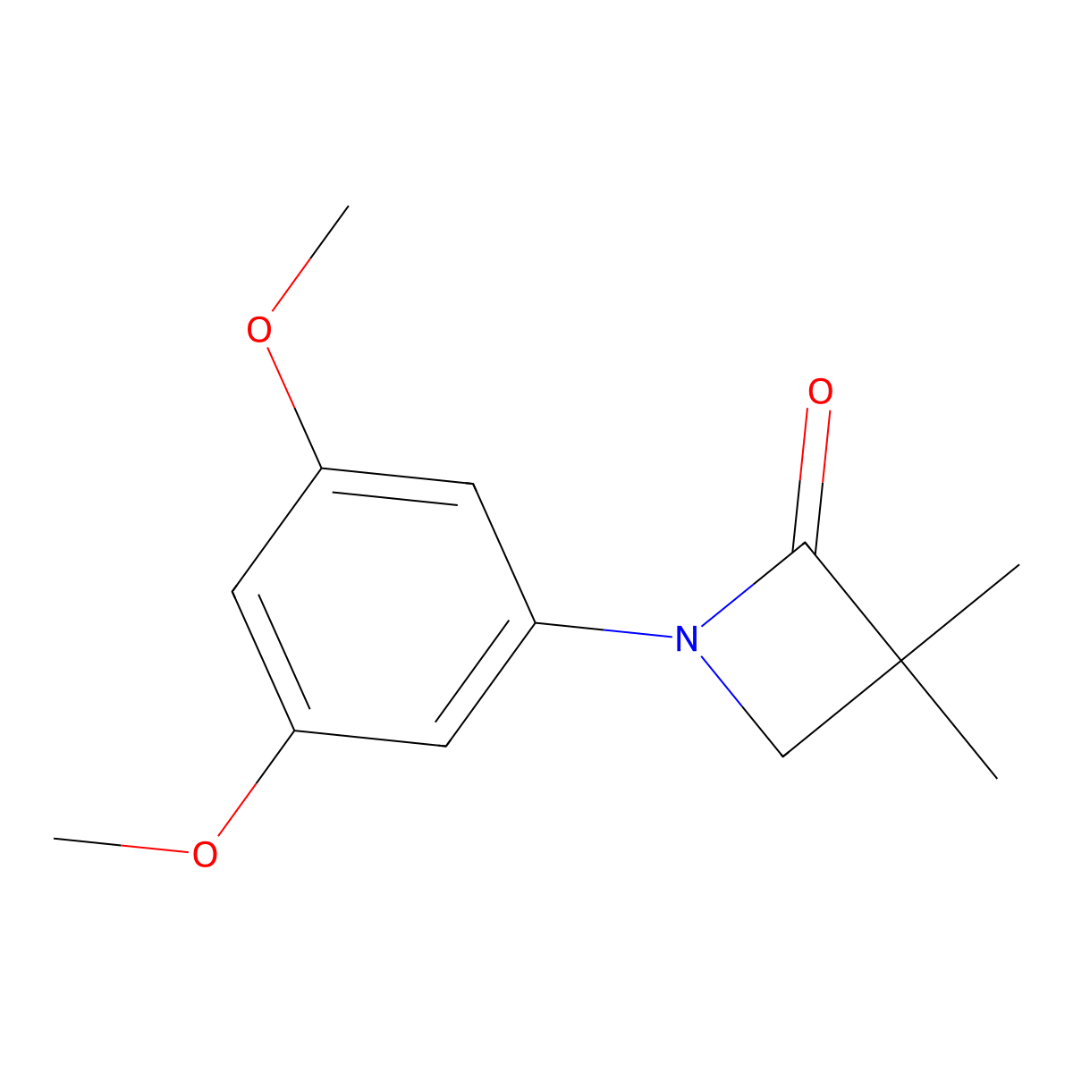 1-(3,5-Dimethoxyphenyl)-3,3-dimethyl-2-azetanone molecular structure, CAS 478261-91-5