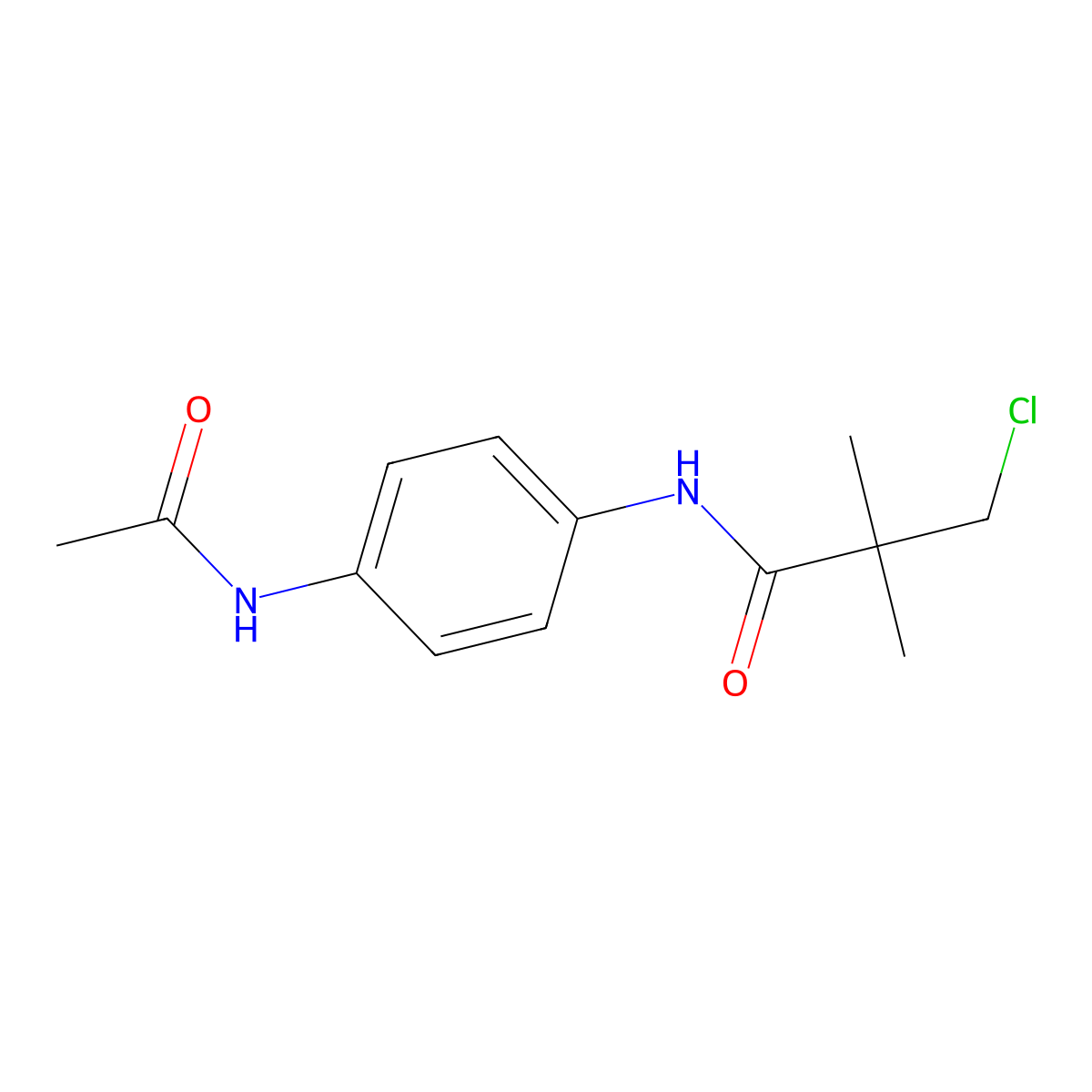 3-chloro-N-(4-acetamidophenyl)-2,2-dimethylpropanamide molecular structure, CAS 478261-98-2