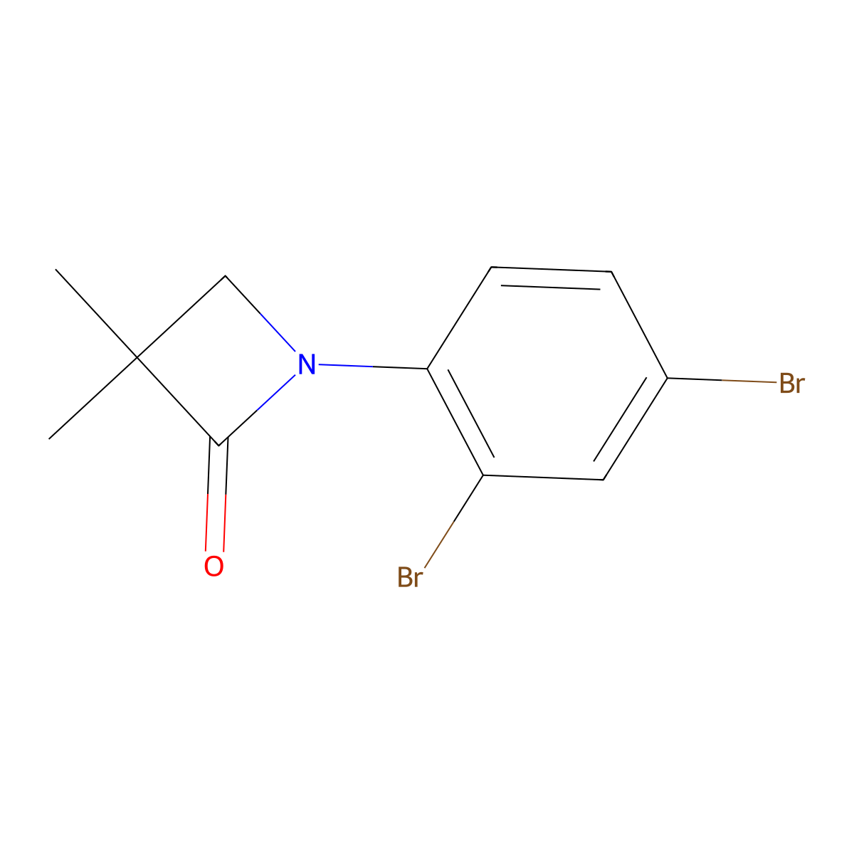 1-(2,4-Dibromophenyl)-3,3-dimethylazetidin-2-one molecular structure, CAS 478262-01-0
