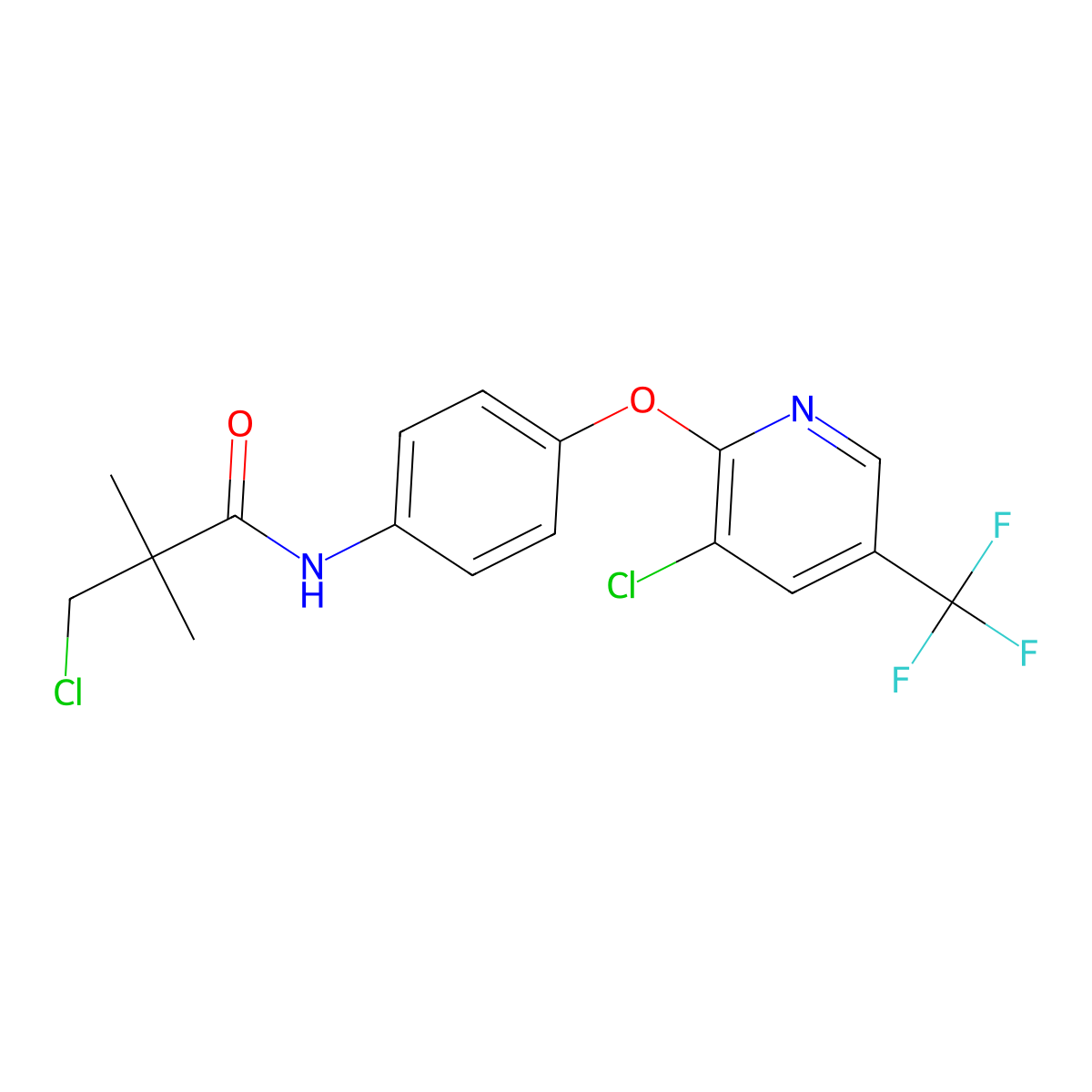 3-chloro-N-(4-{[3-chloro-5-(trifluoromethyl)-2-pyridinyl]oxy}phenyl)-2,2-dimethylpropanamide molecular structure, CAS 478262-03-2