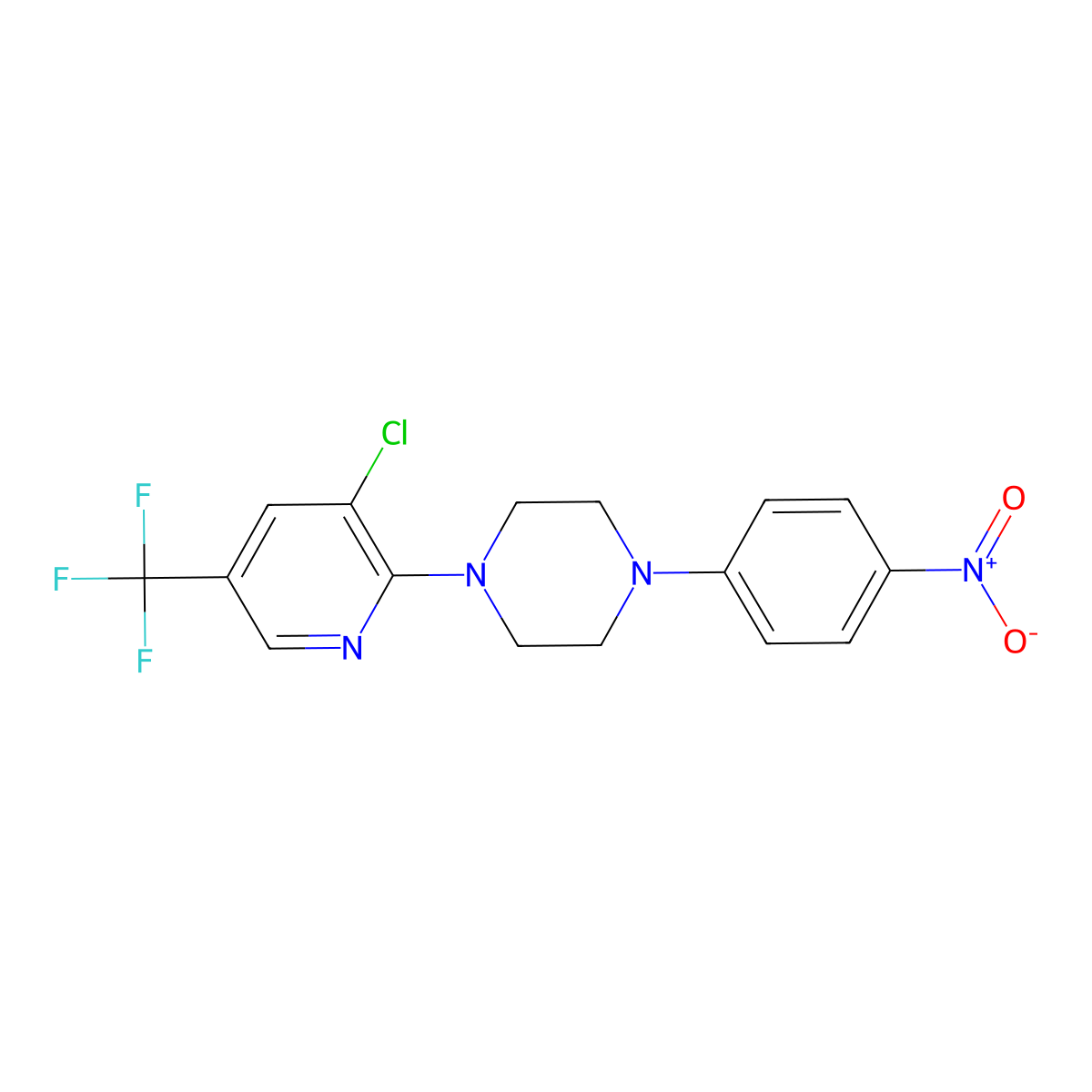 1-[3-Chloro-5-(trifluoromethyl)pyridin-2-yl]-4-(4-nitrophenyl)piperazine molecular structure, CAS 478262-11-2
