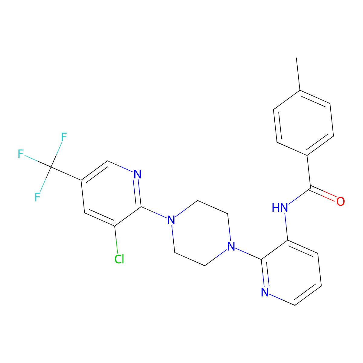 N-(2-{4-[3-chloro-5-(trifluoromethyl)pyridin-2-yl]piperazin-1-yl}pyridin-3-yl)-4-methylbenzamide molecular structure, CAS 478262-12-3