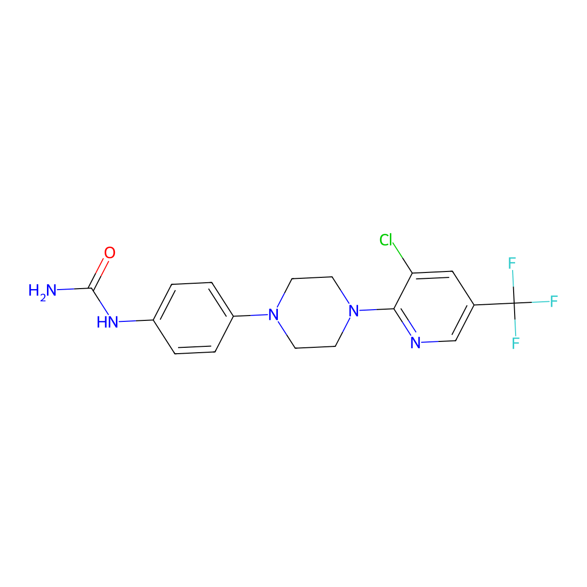 N-(4-{4-[3-chloro-5-(trifluoromethyl)-2-pyridinyl]piperazino}phenyl)urea molecular structure, CAS 478262-19-0